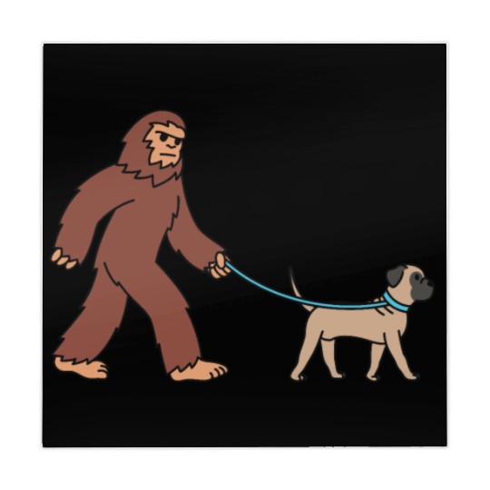 Bigfoot Sasquatch Walking Bullmastiff Mahjong Mats