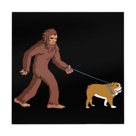 Bigfoot Sasquatch Walking English Bulldog Mahjong Mats