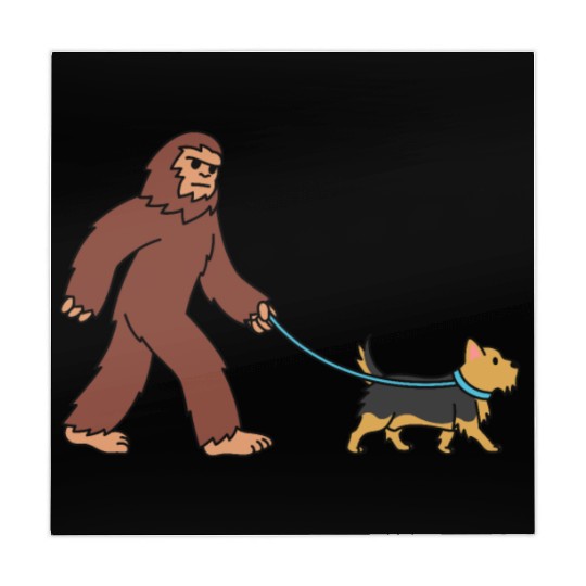 Bigfoot Sasquatch Walking Yorkshire Terrier Mahjong Mats
