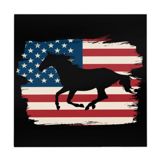 Patriotic Horse American Flag Horseback Riding Mahjong Mats