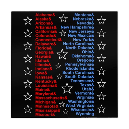 Patriotic Fifty States Red White Blue Mahjong Mats