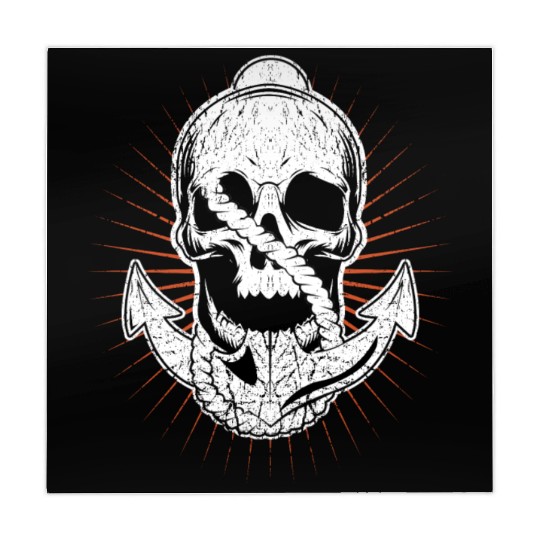 Anchor and skull boat captain Maritime skeleton Mahjong Mats