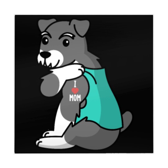 I Love Mom Tattoo Schnauzer Mahjong Mats