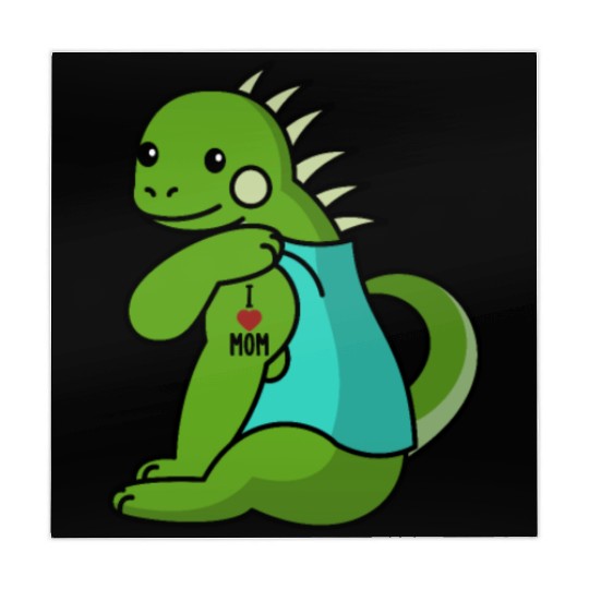 I Love Mom Tattoo Iguana Reptile Mahjong Mats