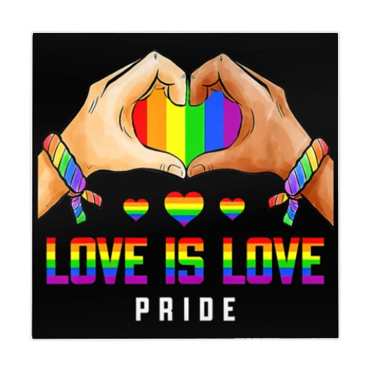 Love Is Love Gay Lesbian Pride LGBT Rainbow Heart Mahjong Mats