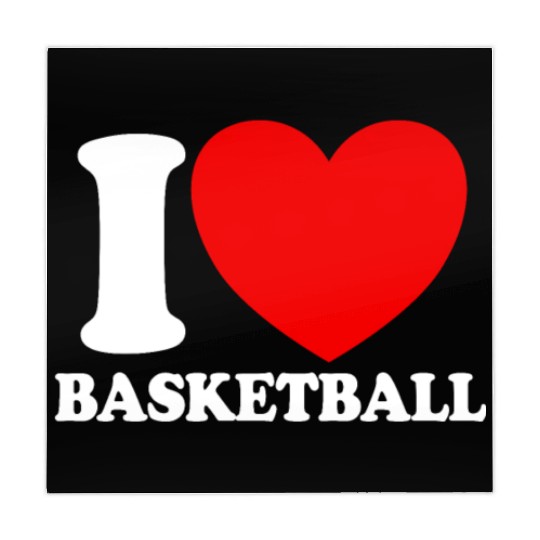 I Love Basketball Red Heart Hoop B-Ball Basketball Mahjong Mats