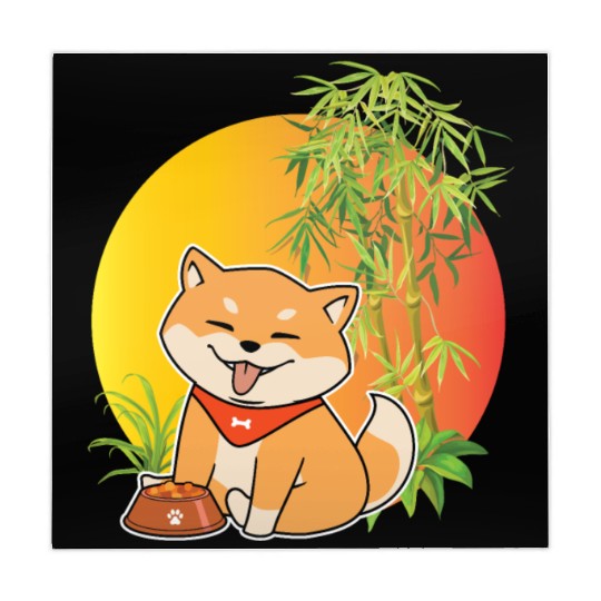 Shiba Inu Japanese Dog Breed Bamboo Plant Hunting Mahjong Mats