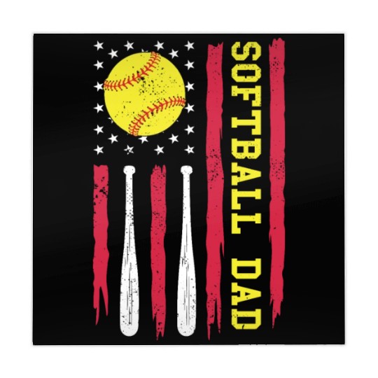 Softball Dad Vintage American Flag Mahjong Mats