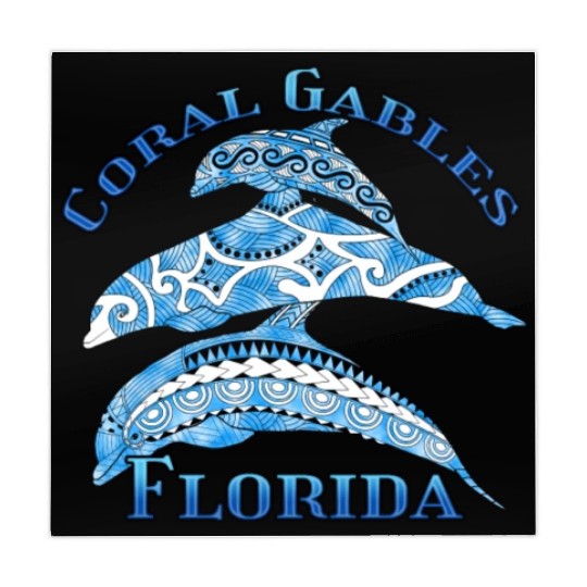 Coral Gables Florida Vacation Tribal Dolphins Mahjong Mats