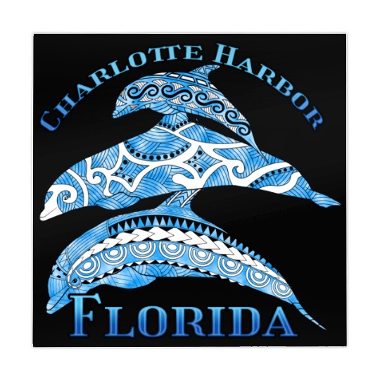 Charlotte Harbor Florida Vacation Tribal Dolphins Mahjong Mats