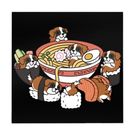 Saint Bernard Ramen Sushi Mahjong Mats