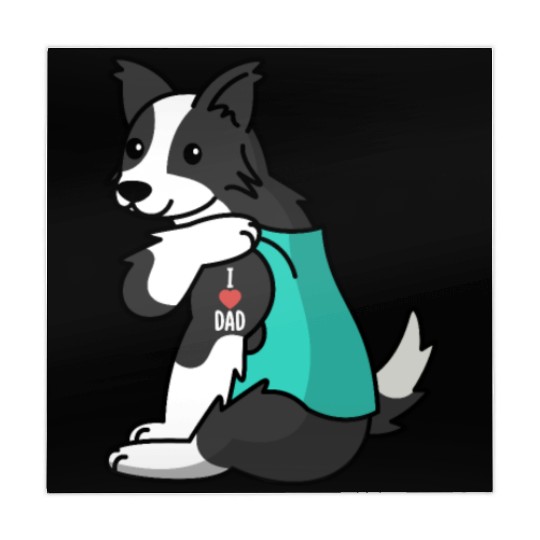 I Love Dad Border Collie Mahjong Mats