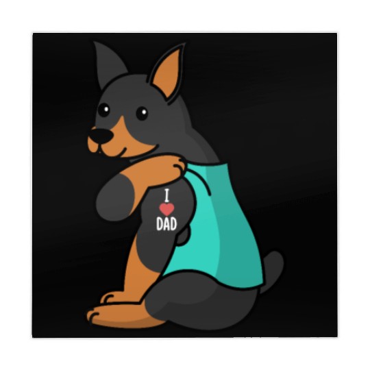 I Love Dad Doberman Mahjong Mats