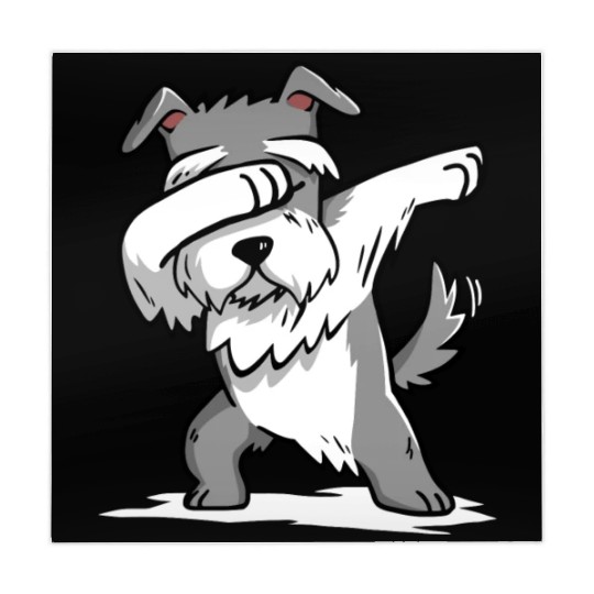 Funny Dabbing Schnauzer Dog Lover Mahjong Mats