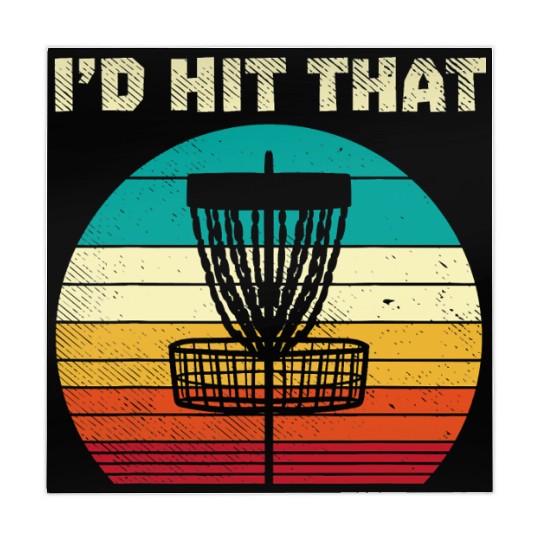 Id Hit That Disc Golf Basket Sunset Retro Golfing Mahjong Mats
