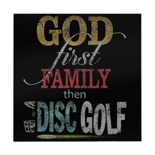 God First Family Then Disc Golf Distressed Mahjong Mats