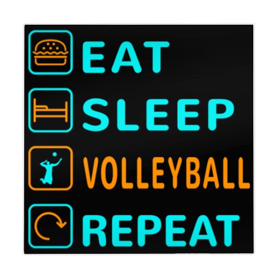 Eat. Sleep. Volleyball. Repeat Design Mahjong Mats