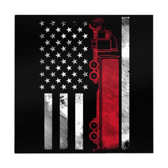 US American Flag Semi Truck Driver 18 Wheeler Mahjong Mats