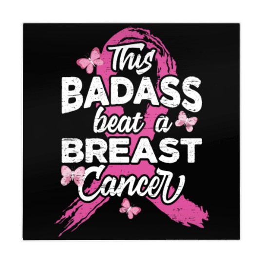 This Badass Beat A Breast Cancer - Breast Cancer Mahjong Mats