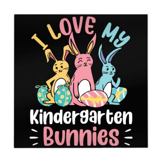 I Love My Kindergarten Bunnies Funny Teacher Mahjong Mats