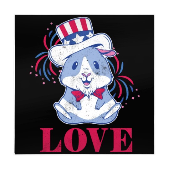 Love America American Pig Guinea USA 4th Of July Mahjong Mats