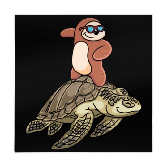 Sloth Surfing Turtle Slow Animal Lover Mahjong Mats