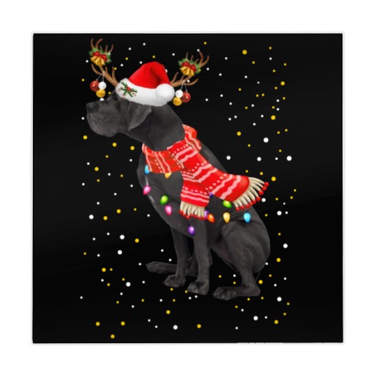 Great Dane Reindeer Christmas Light Mahjong Mats
