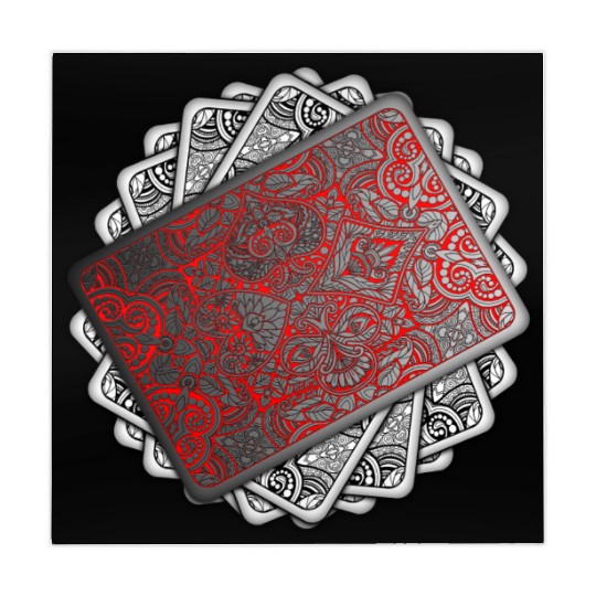Red Playing Card Deck Mahjong Mats