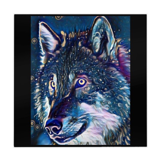 Cut Out Sticker Of Wolf In Midnight Mahjong Mats