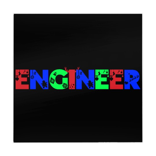 Engineer Christmas Snowflake Typography Mahjong Mats