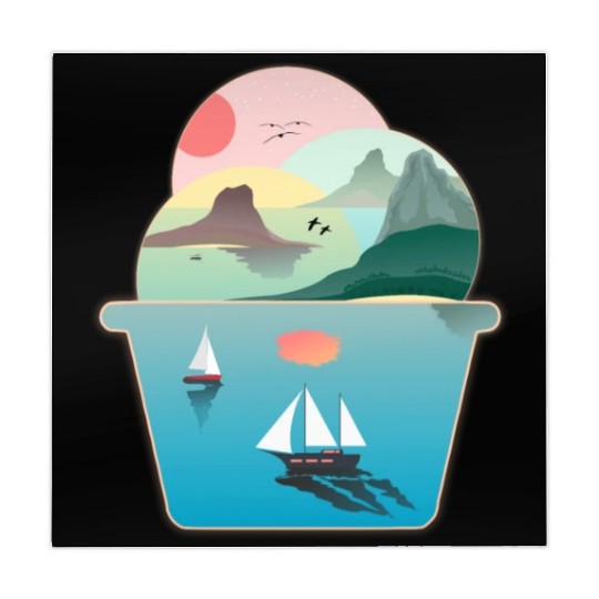 Ice Cream Summer Ocean Wanderlust Sailing Sunset Mahjong Mats