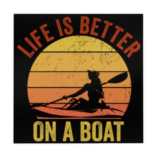 Funny Rowing Canoe Kajak Life is Better On A Boat Mahjong Mats