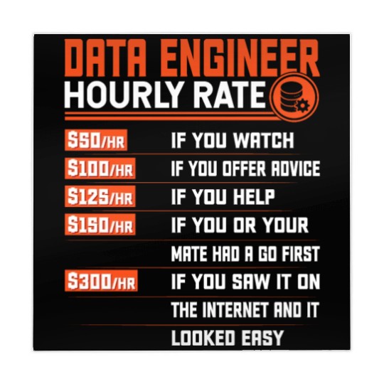 Data Engineering Hourly Rate - Funny Data Engineer Mahjong Mats