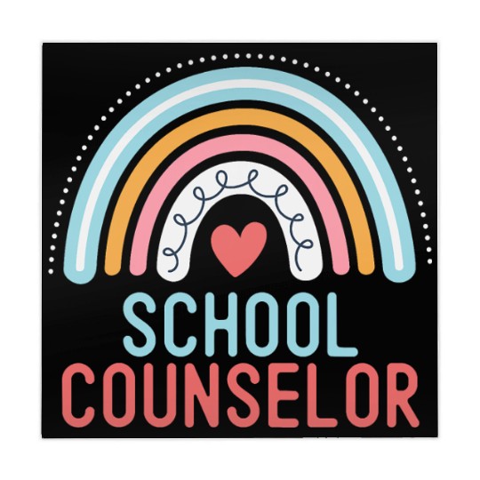 Funny School Counselor Rainbow Appreciation Back Mahjong Mats