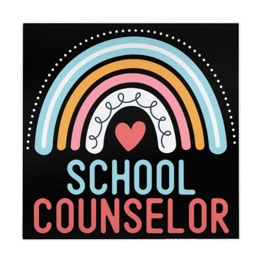 Funny School Counselor Rainbow Appreciation Back Mahjong Mats