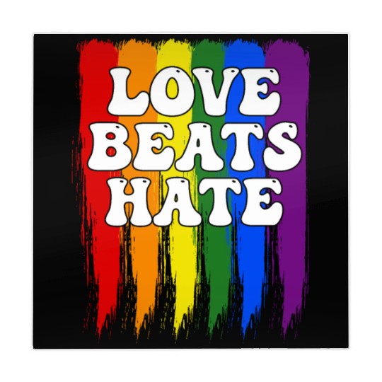 LGBTQIA+ Rainbow Pride Flag Love Beats Hate Mahjong Mats