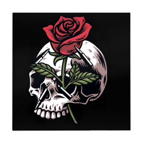 Bullets and Skull Roses Aesthetic Dripping Pattern Mahjong Mats