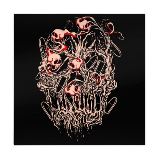 Bullets and Skull Roses Aesthetic Dripping Pattern Mahjong Mats