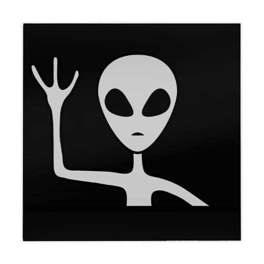 Gray male alien waving Mahjong Mats