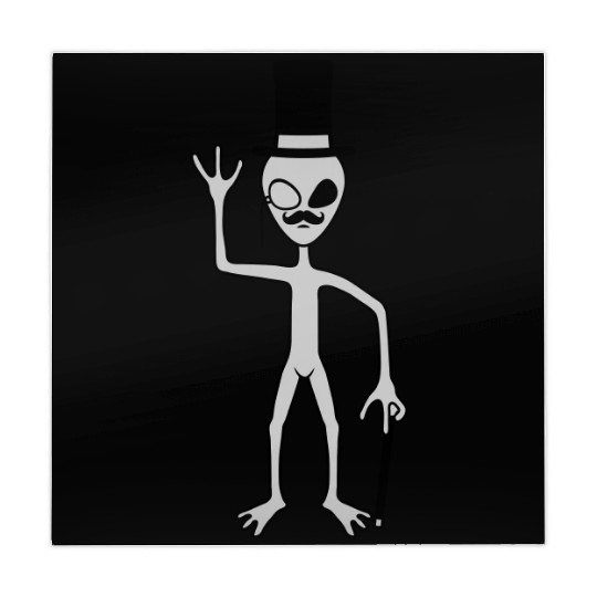 Sir alien waving friendly Mahjong Mats