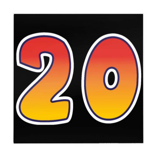 Number 20 Red - Orange Design Mahjong Mats