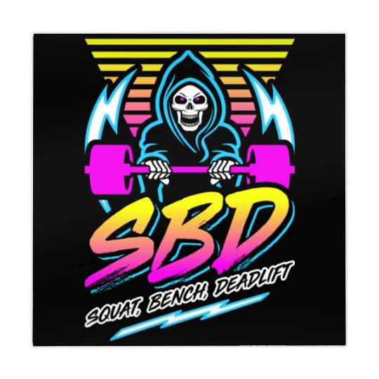 SBD Squat Bench Deadlift (Gym Reaper) Retro Neon Mahjong Mats