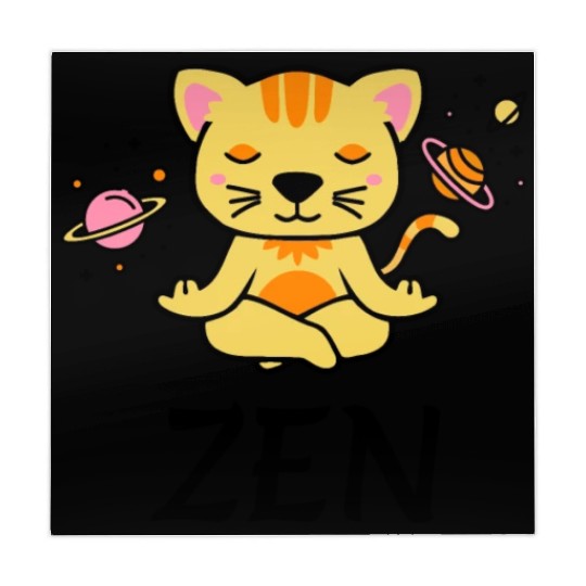 zen yoga cat space meditation sport training Mahjong Mats