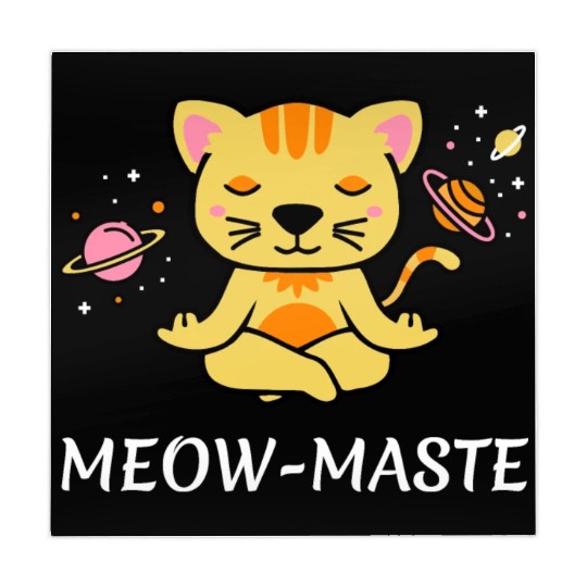 zen yoga cat space meditation sport training Mahjong Mats