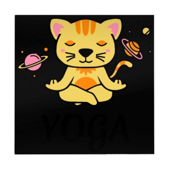 zen yoga cat space meditation sport training Mahjong Mats