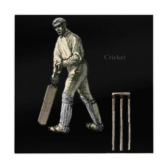 Vintage Cricket Player with a Bat and Wicket URM Mahjong Mats