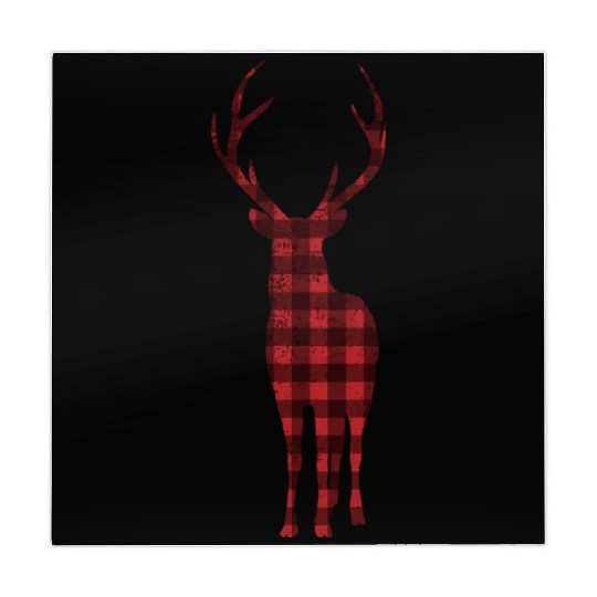 Buffalo Check Woodland Deer In Red Plaid Mahjong Mats