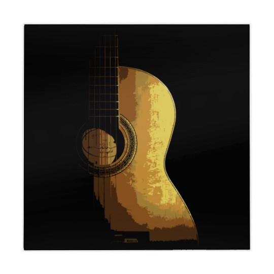 Acoustic Guitar Cool Brown Gold Wood Guitarist Des Mahjong Mats