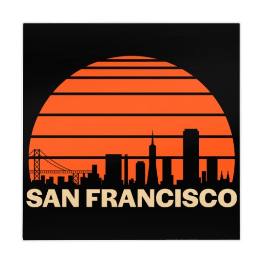 Retro San Francisco California Skyline Mahjong Mats