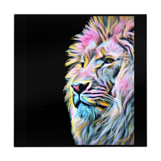 Artistic Colorful Lion Head Wild Animal Mahjong Mats